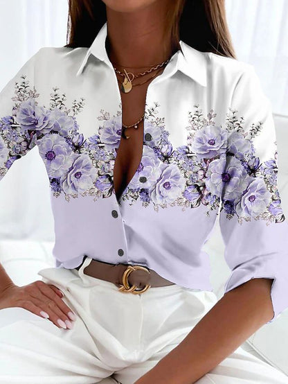 Fashion Floral Print Long Sleeve Shirt