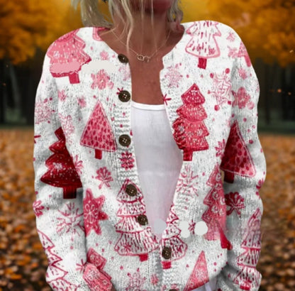 Womens Casual Printed Cardigan Jacket Top