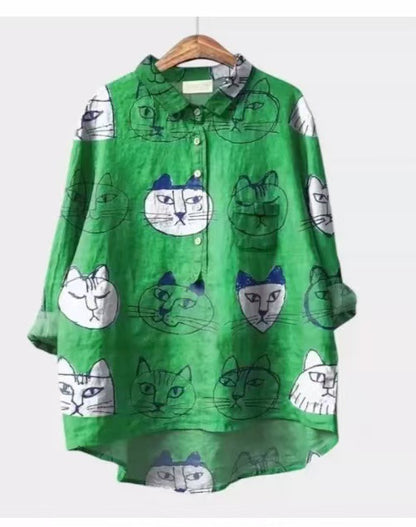 Women's Stretch Print Hawaiian Style Shirt
