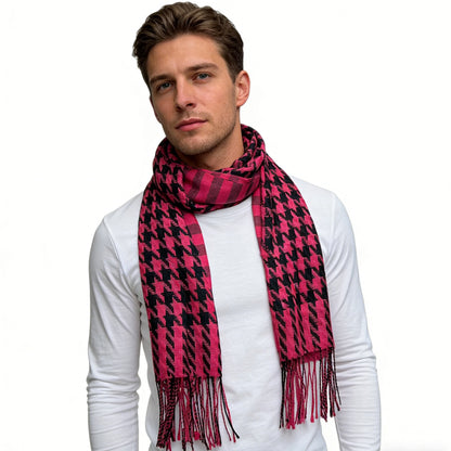 2pcs Textured Plush Jacquard Weave Traps Warmth Scarf ,Luxe Look For Evening Wear,Scarf,vacation,daily Life,evening Party,Office Appropriate Subtlety For Women Men