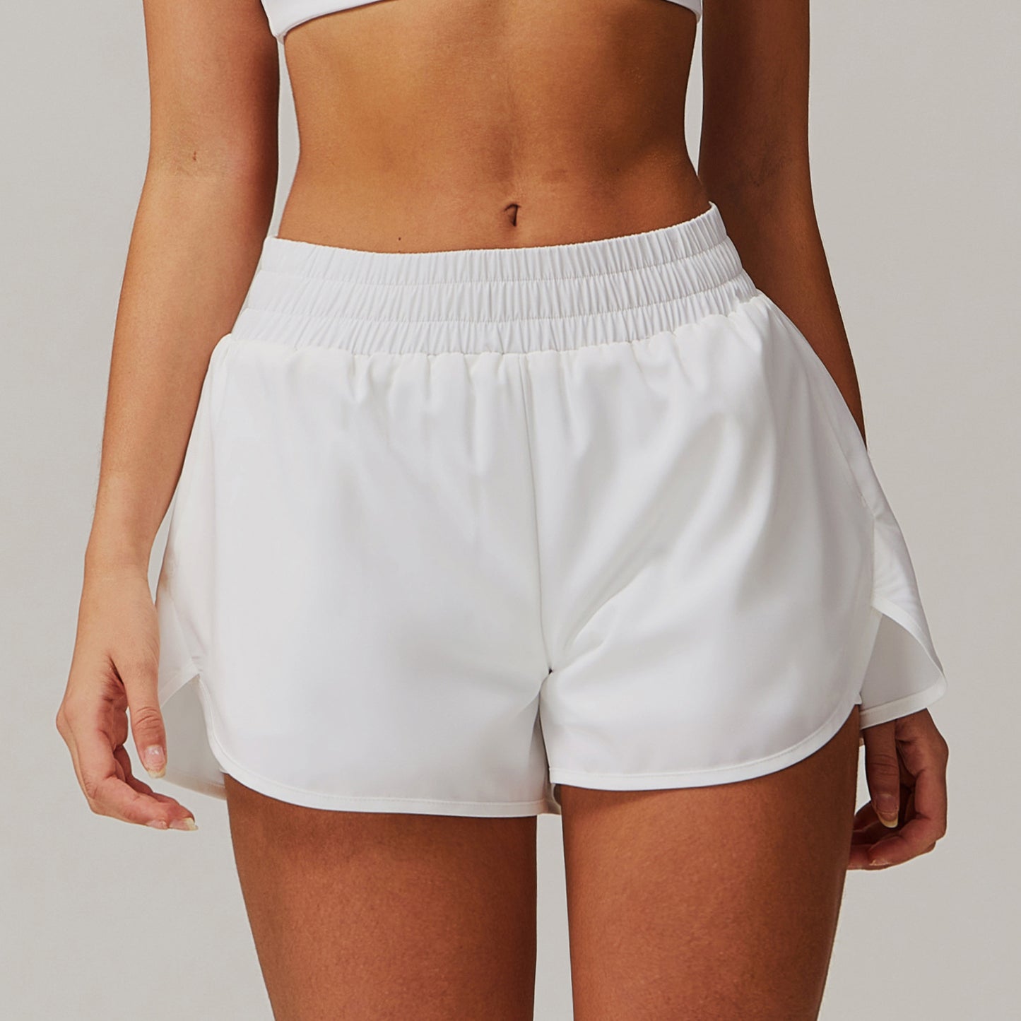 Pocket Nude Feel Quick-drying Yoga Shorts Fake Two-piece Sports