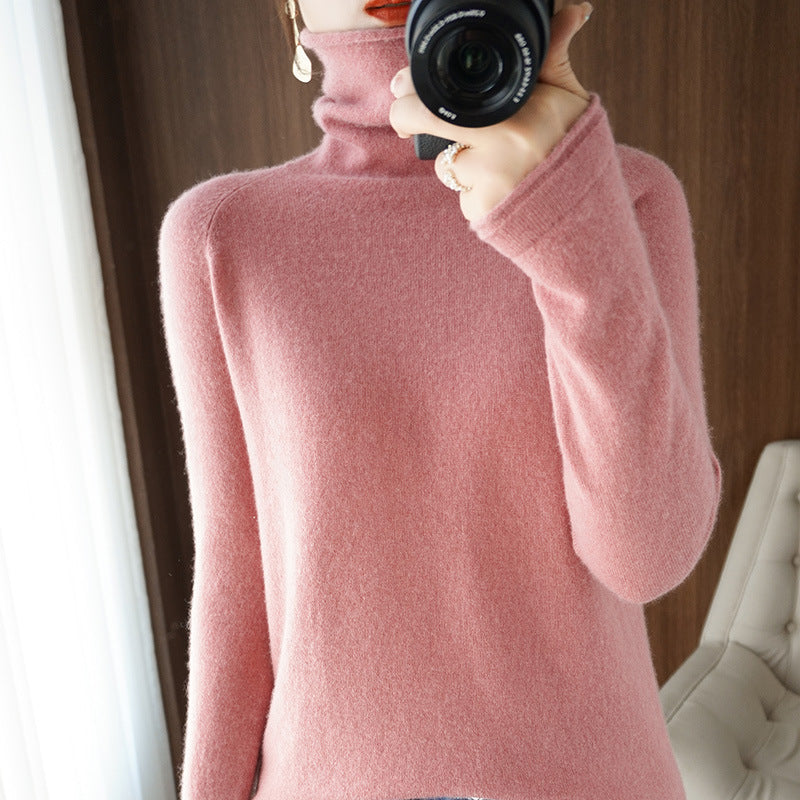 Women's Wool Solid Color Sweater Knitted Bottoming Shirt