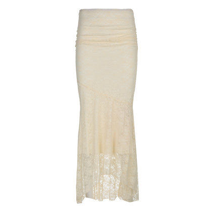 Baroque Style Retro Lace Fishtail Skirt Women
