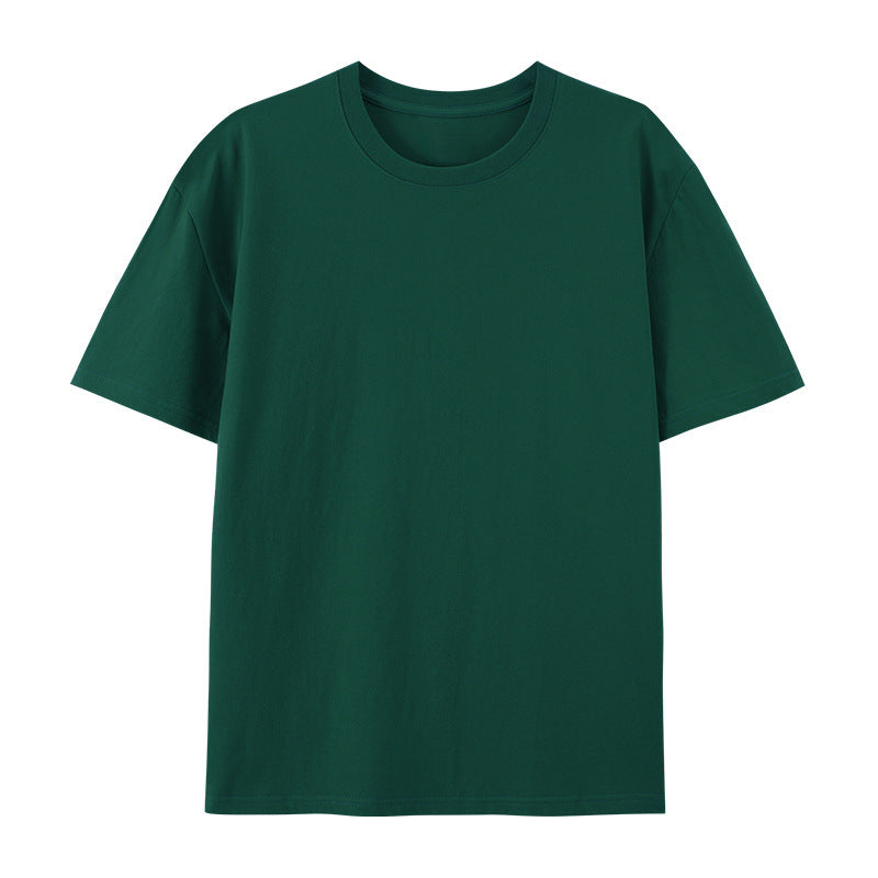 Cotton Round Neck T-shirt Heavy Loose Short Sleeve