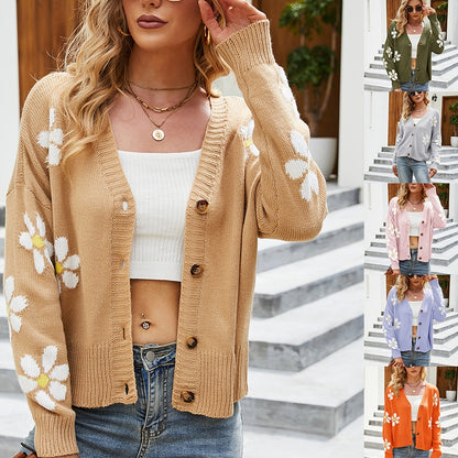 Women's Fashion Versatile V-neck Knitted Sweater
