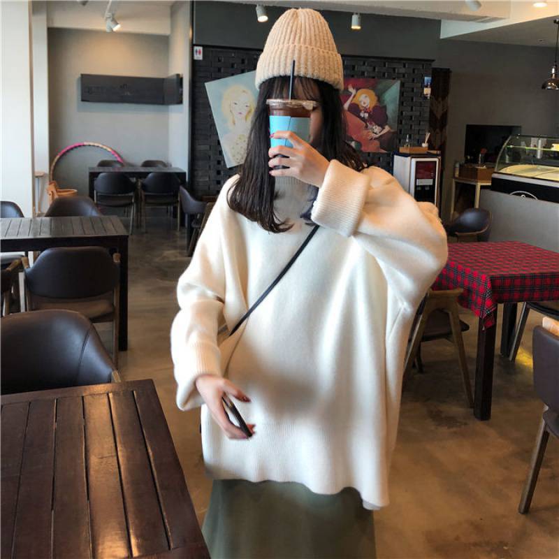 Loose Slit Bottoming Sweater Lazy Style