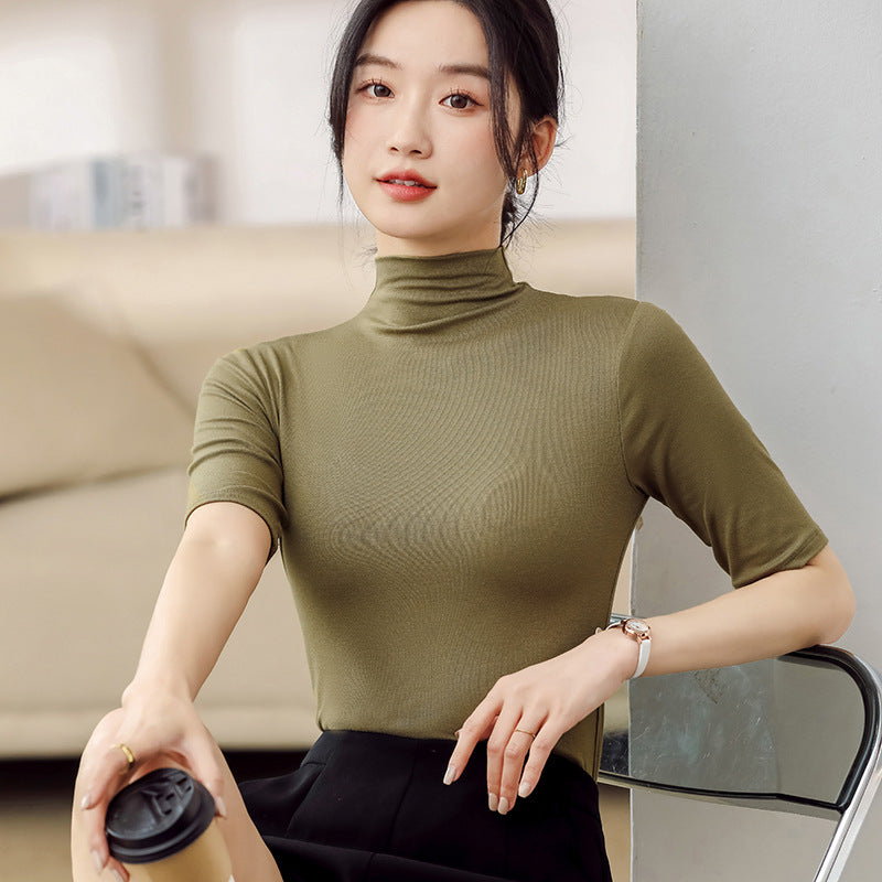 Women's Fashion Slim-fit Versatile Solid Color Top