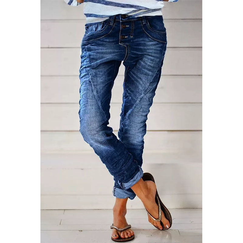 Drawstring Elastic Waist Washed Women's Casual Pants