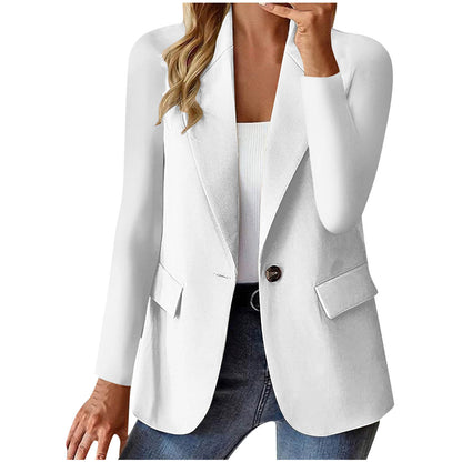 Women's Long Sleeve Solid Color Cardigan Small Suit Jacket