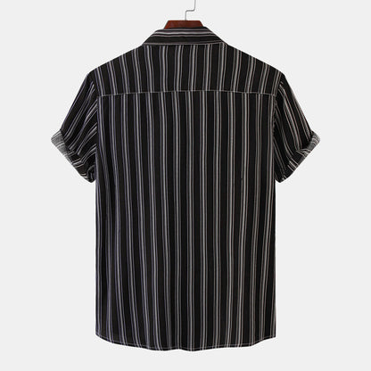 Men's Striped Casual Short Sleeve Shirt