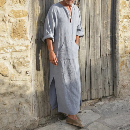 New Men's Long Cotton And Linen Big T Middle East Long Big T