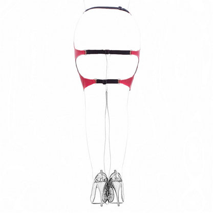 Aisle's Sexy Black Soft PU Sexy Tight-fitting Bag Field Training Short Skirt