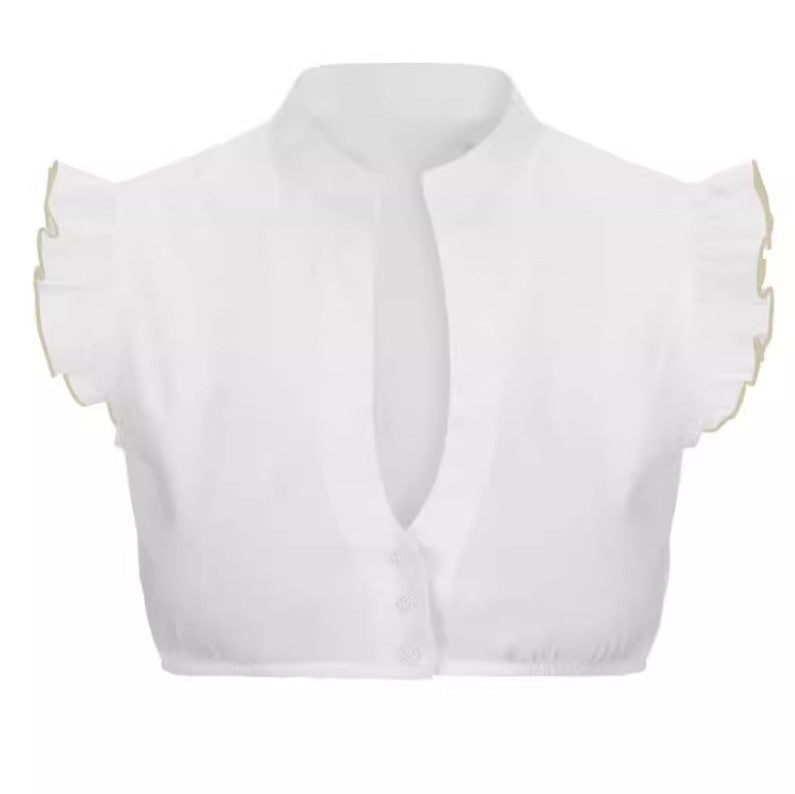 Women's Fashion Personalized Dingdong White Shirt