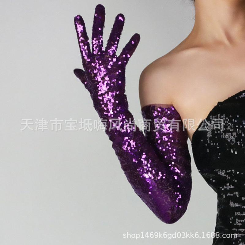 Sequined Sleeve Cover Lace Mesh Specialty