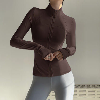 New UV-proof Yoga Clothes Stand-up Collar Slim Fit Coat