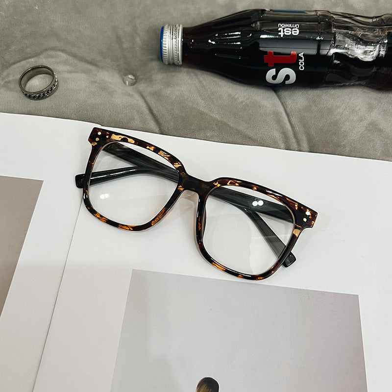 Internet Celebrity Vintage With Large Rims Glasses Women's Korean-style Ins Round Face