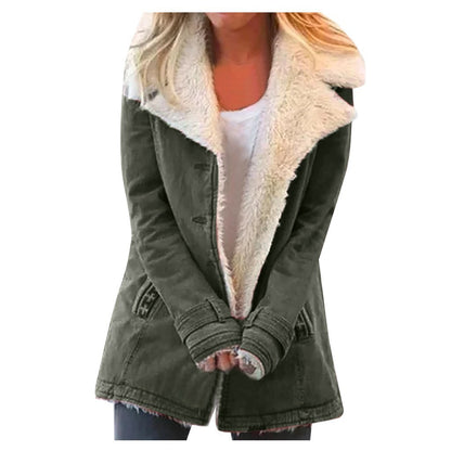 Women's Plus Velvet Thick Warm Cotton Coat