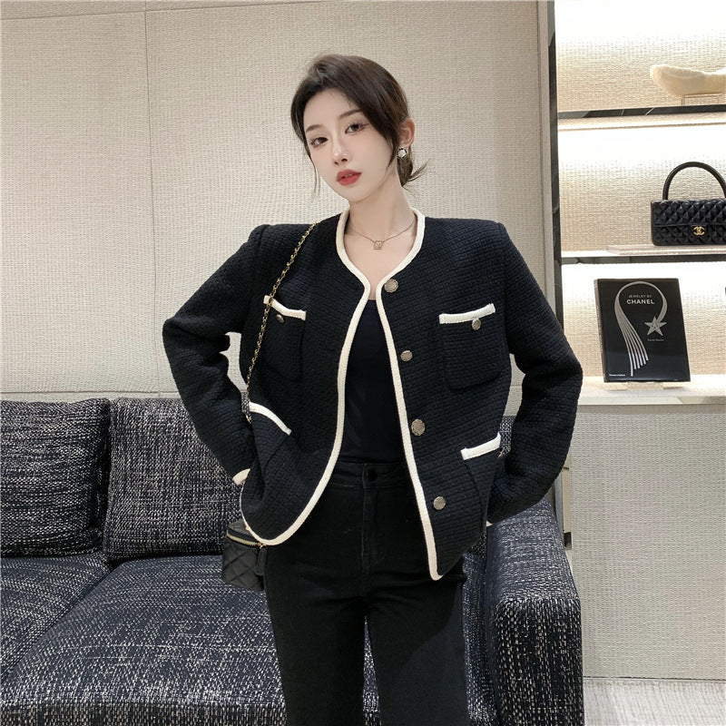 Fashion Ladies French Tweed Top Short Jacket