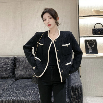 Fashion Ladies French Tweed Top Short Jacket