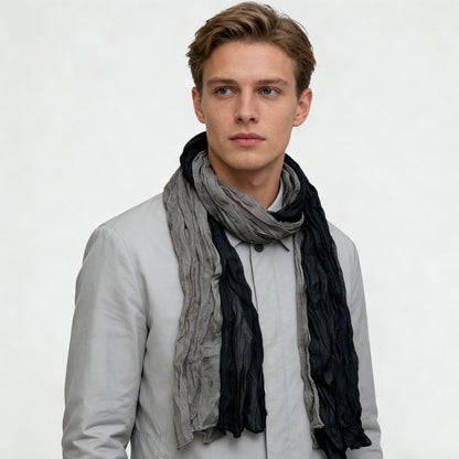 Khaki Yarn-Dyed Polyester Scarf - Classic Long Scarf 69inchx26inch