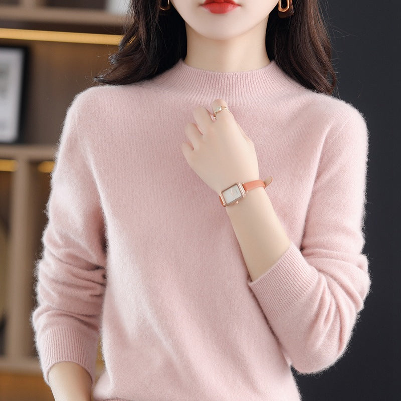 Women's Fashion Half Turtleneck Seamless Sweater