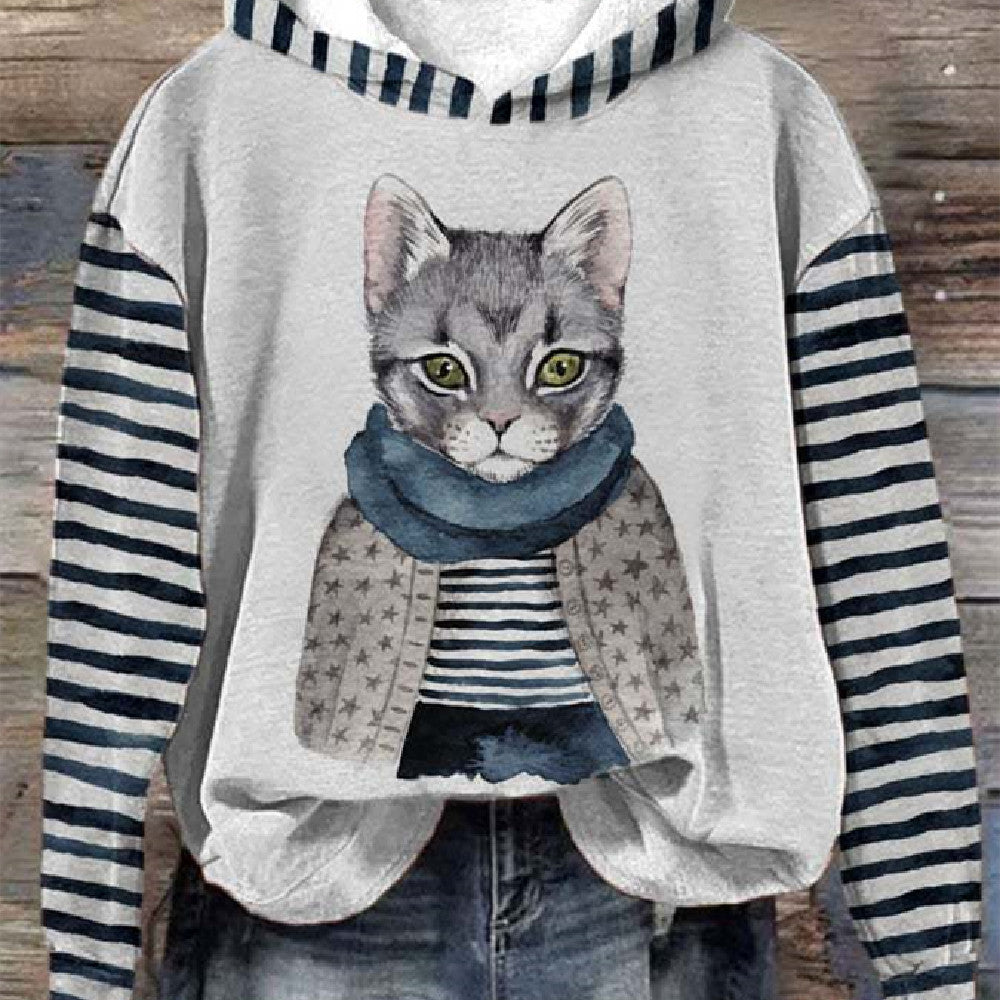 Halloween Animal Print Drop-shoulder Long-sleeve Women's Sweater
