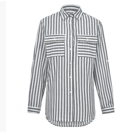 Women's Fashion Casual Striped Shirt Top