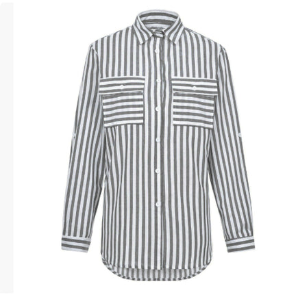 Women's Fashion Casual Striped Shirt Top
