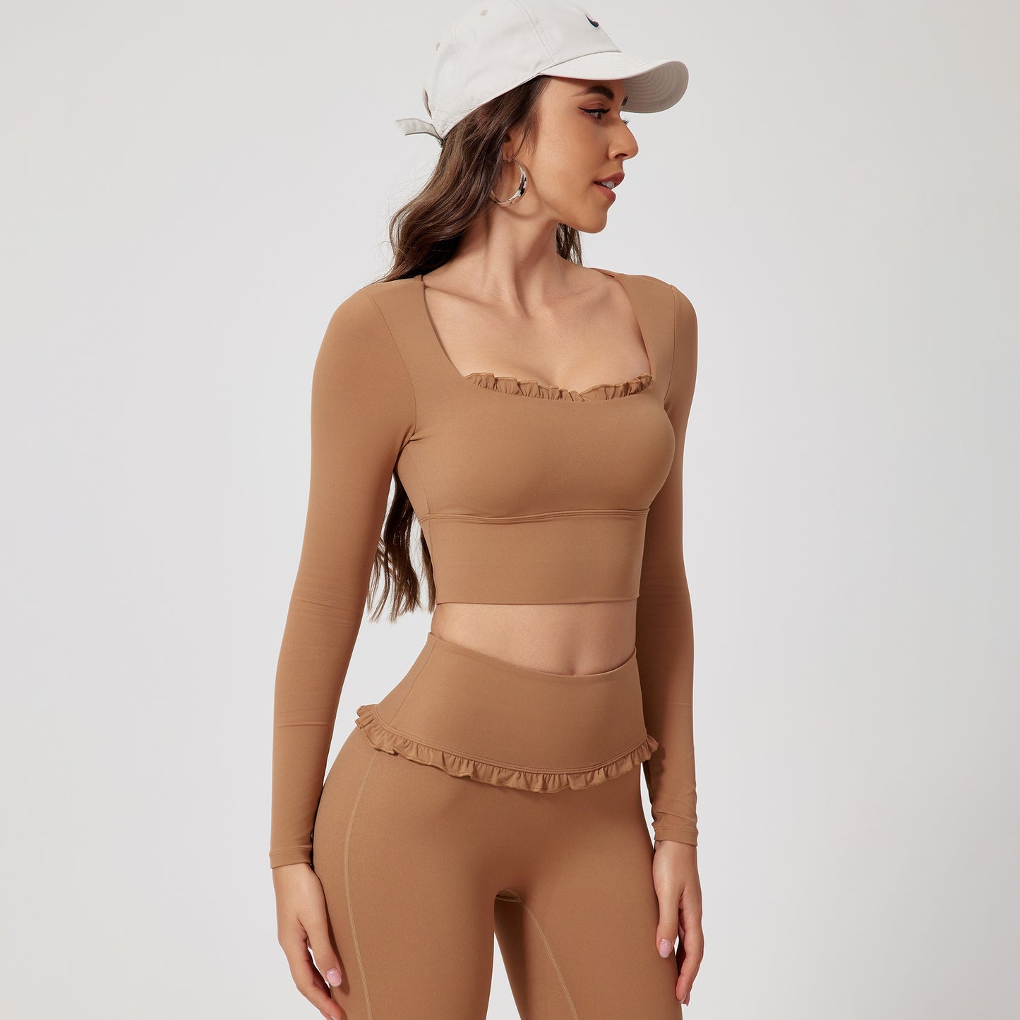 Inch Shadow European And American Quick-drying Fitness Sports Long-sleeved Top
