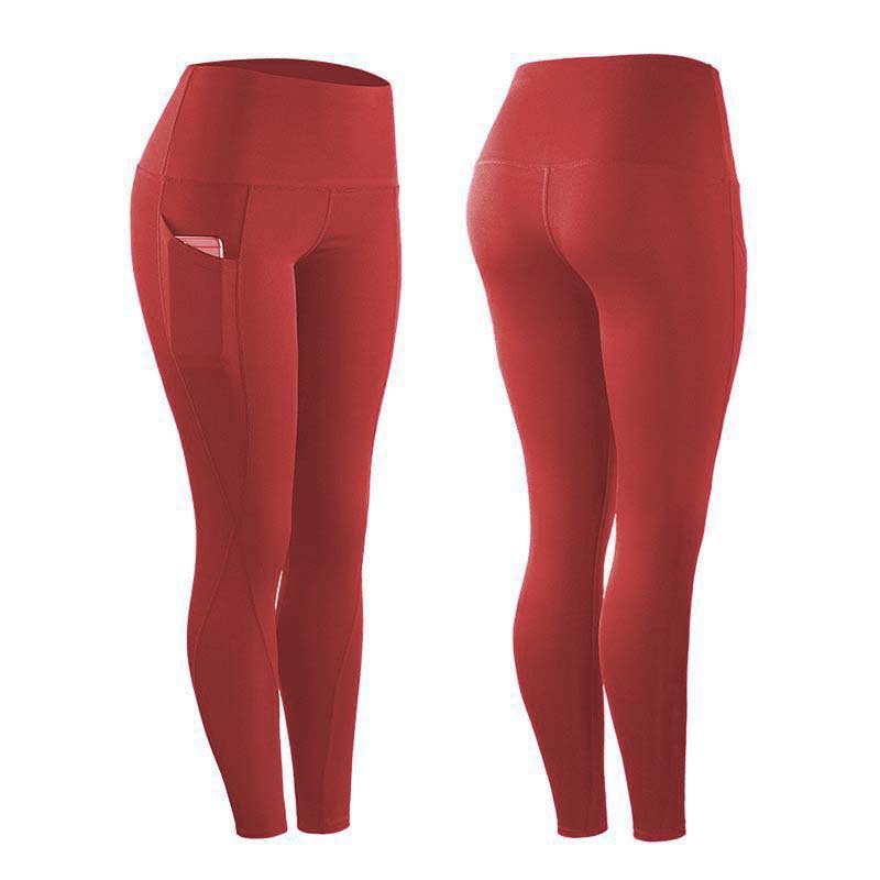 High-waisted Butt-lifting Slim-fit Sports Leggings With Side Pockets