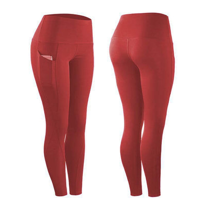 High-waisted Butt-lifting Slim-fit Sports Leggings With Side Pockets