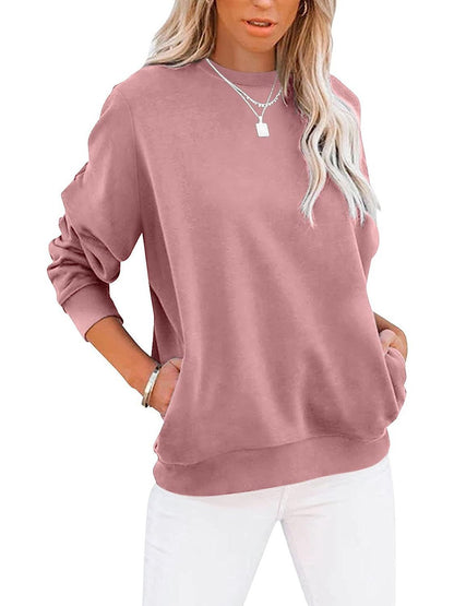 Women's Fashion Casual Round Neck Sports Long-sleeved Top
