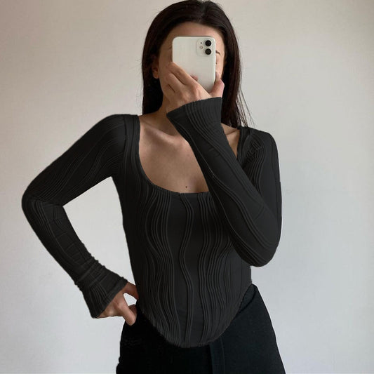 New French Design Pleated Top