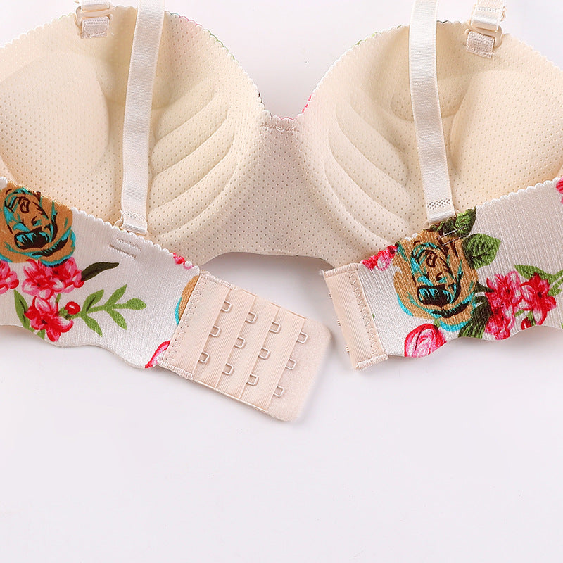 Women's Fashion One Piece Gathered Underwear Without Steel Ring Adjustable Shoulder Straps