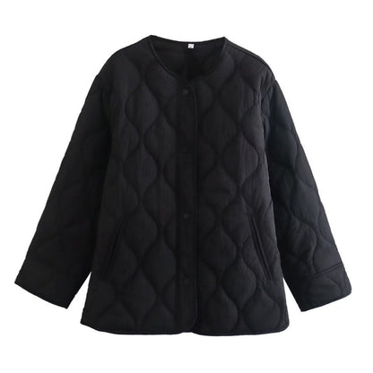 Single-breasted Mid-length Loose Cotton Coat