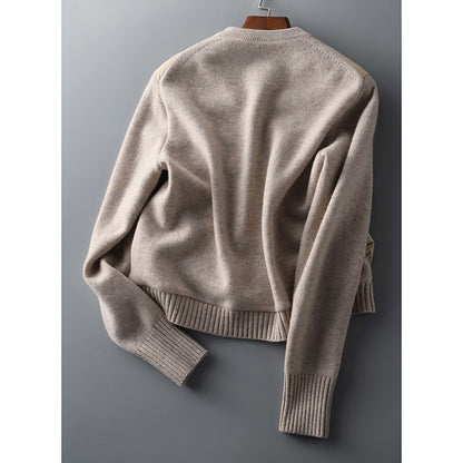 Simple Long-sleeved Knitted Women's Stitching Cotton Jacket