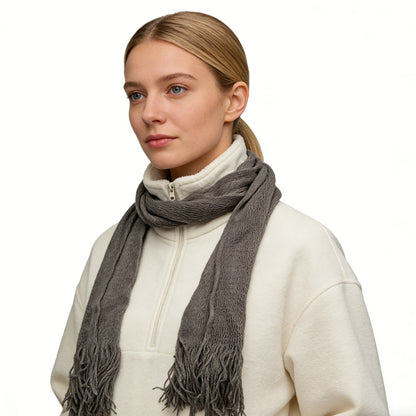 Grey Dyed Acrylic Skinny Scarf - Lightweight Scarf 63inchx8inch
