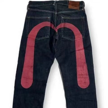 Classic Printing Men's And Women's Loose Trousers Jeans