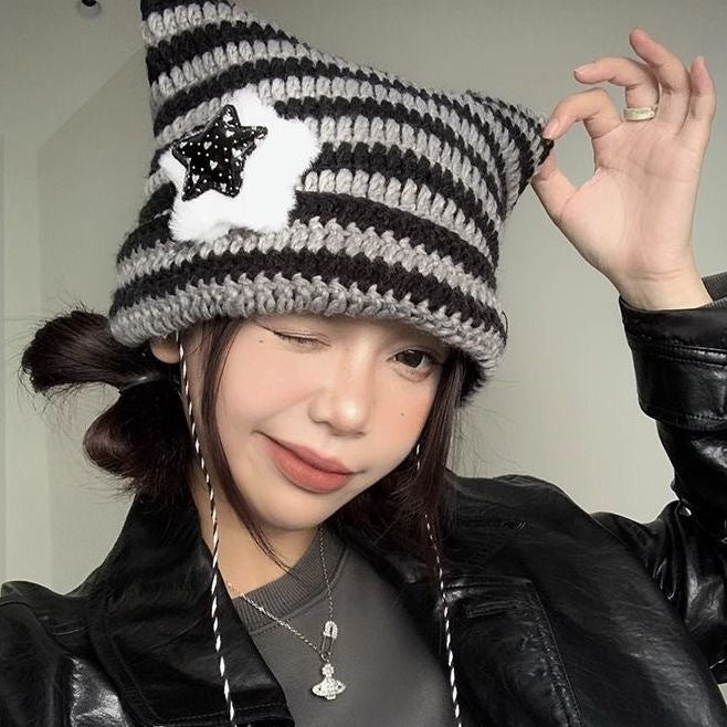 Korean Cute Thermal Head Cover Woolen Cap