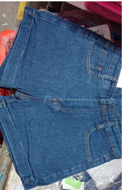Women's High Waist Slimming And Tight Straight Denim Shorts