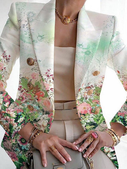 Women's Clothing Fashion Printed Suit Slim Fit