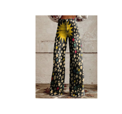 Women's Casual Pants Thin Imitation Jeans Wide Leg