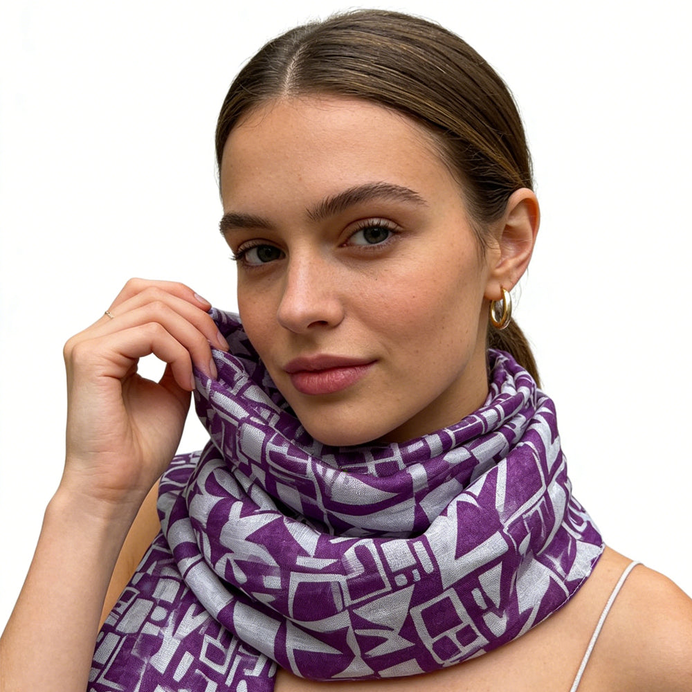 Purple Boho Square Scarf,Head Scarf,Luxe Look For Evening Wear,Scarf,vacation,daily Life,evening Party,Office Appropriate Subtlety For Women Men