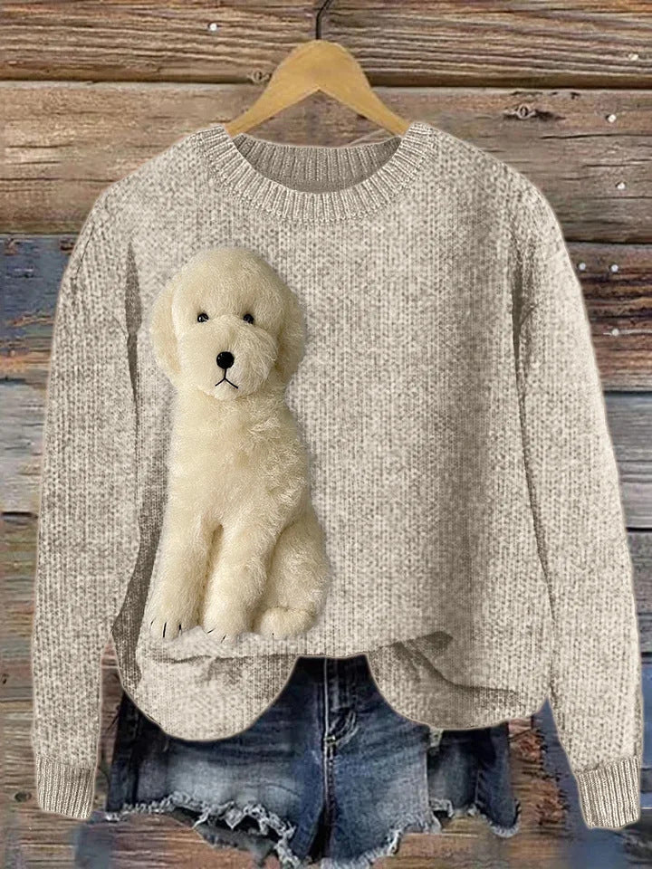 Womens 3D Digital-Print Fashion Crew-Neck Sweatshirt For Casual Wear