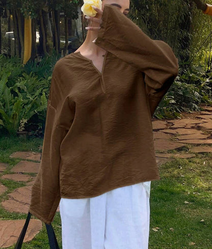 Round Neck Casual Summer Shirt For Women