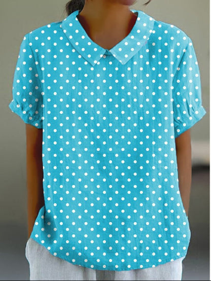 Women's Loose Printed Crew Neck Top