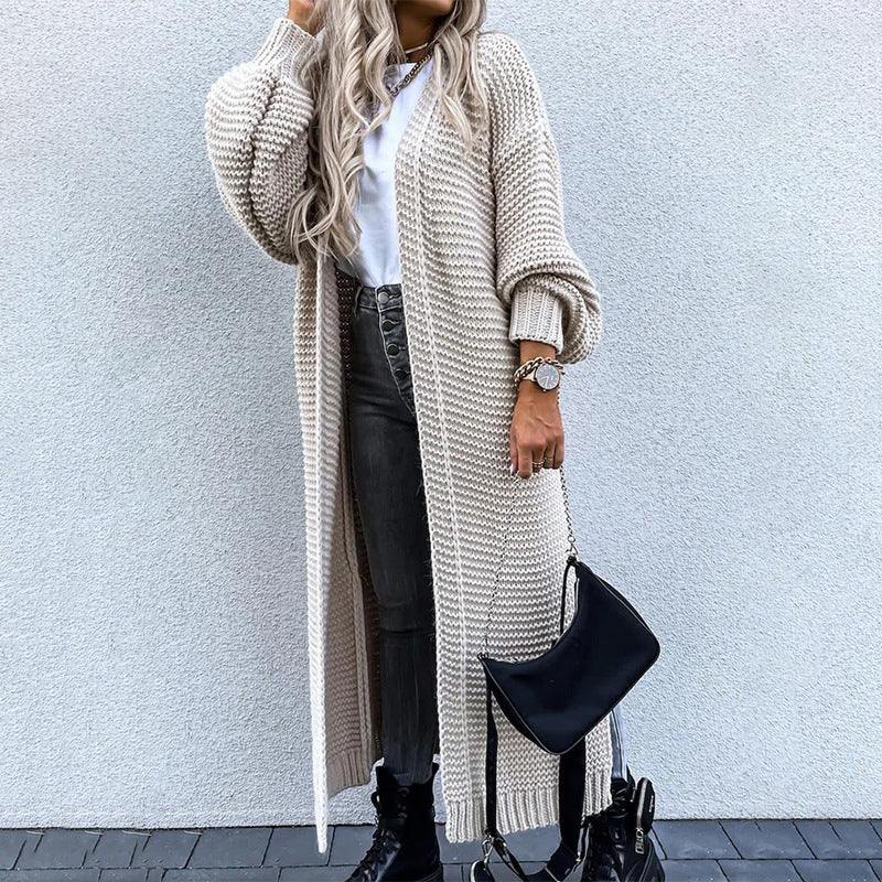 Women's Fashion Mid-length Puff Sleeve Cardigan