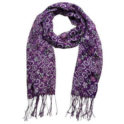 2pcs Purple Flowy Boho Viscose Watercolor Inspired On Airy Scarf,Luxe Look For Evening Wear,Scarf,vacation,daily Life,evening Party,Office Appropriate Subtlety For Women Men
