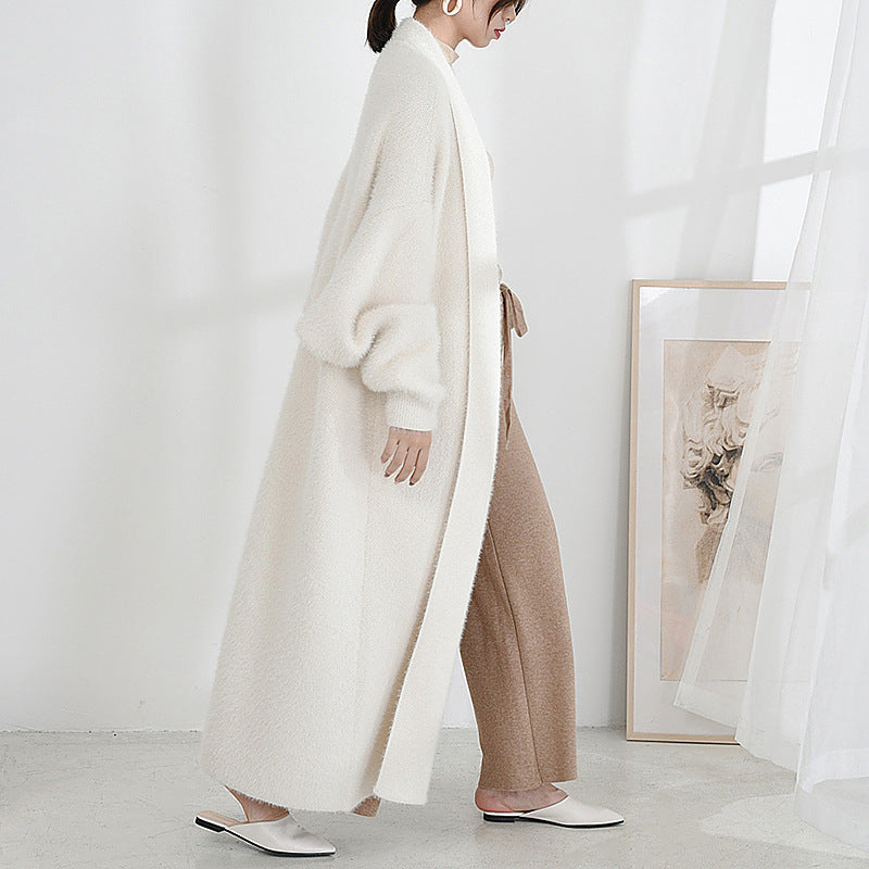 Mink Fleece Sweater Cardigan Fur Coat