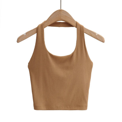 Women's Vest Halter Top Summer Slim-fit Solid Color